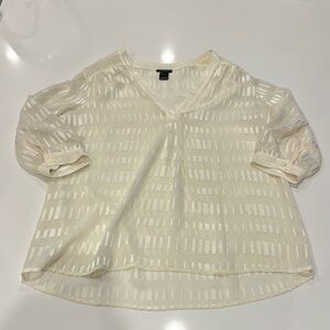 Ann Taylor Cream Blouse Size XS